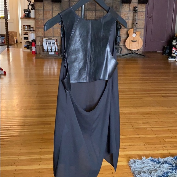 Chris Gramer leather top NEW Black Sz 0 - Picture 4 of 8